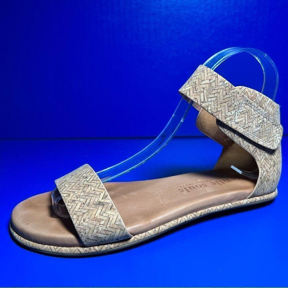 Gentle Soul by Kenneth Cole Break Even Cork Flat Brown Sandals Boho Womens 6